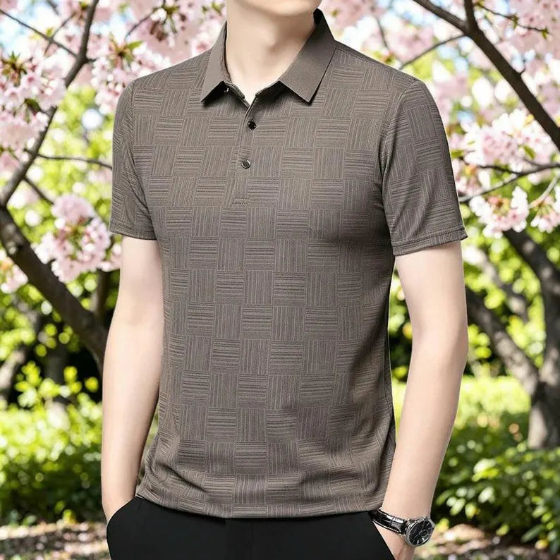 Men's Printed Polo Shirt - Business Casual Short Sleeve Breathable & Comfortable 2026 Fashion Top