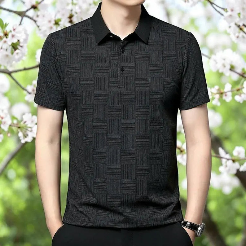 Men's Printed Polo Shirt - Business Casual Short Sleeve Breathable & Comfortable 2026 Fashion Top