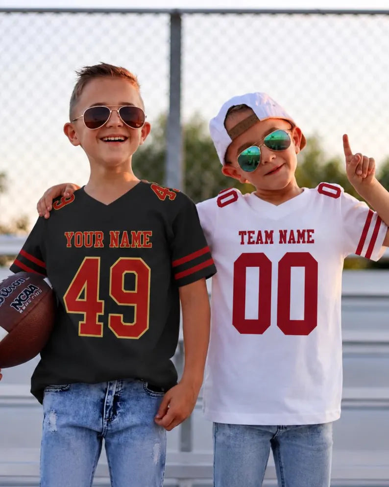 Custom Football Jersey Unisex Top | Personalised Name & Number Team Shirt