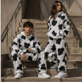 Viral Cow Print Oversized Tracksuit | Matching Two-Piece Hoodie & Jogger Sweat Set